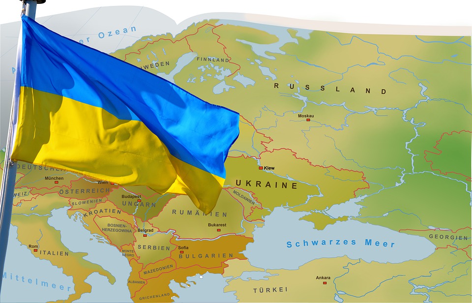 Map Ukraine Flag Banner